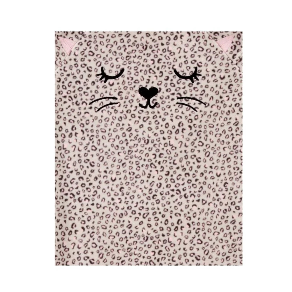 CARTER'S NWT Girls Size 8-10 Leopard Fleece Nightgown Animal Print Long Sleeve - Picture 2 of 12